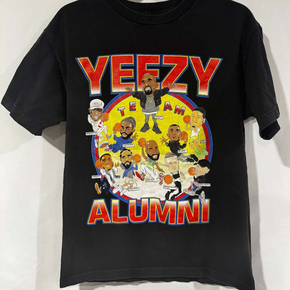 Yeezy Alumni Vtg T Shirt Chinatown Market Kanye West Hip Hop Team Black y2k